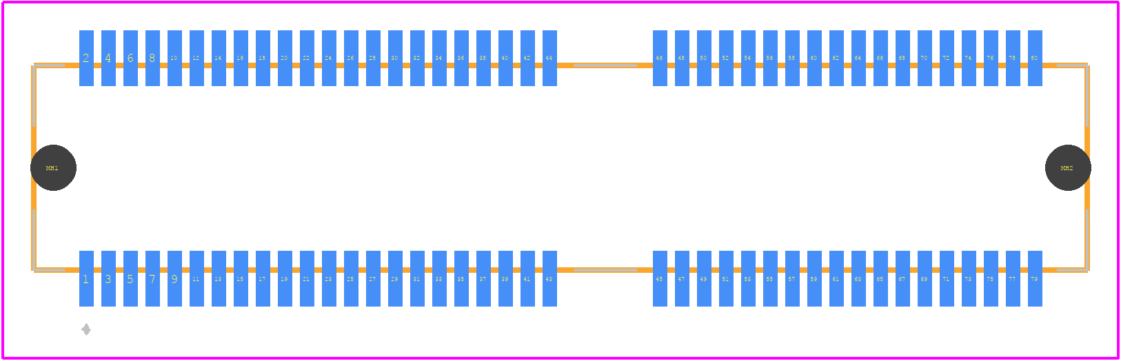 MEC8-140-02-L-D-RA1 - SAMTEC PCB footprint - Other - Other - MEC8-140-02-L-D-RA1-3