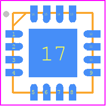 ADL5335ACPZN-R7 - Analog Devices PCB footprint - Quad Flat No-Lead - Quad Flat No-Lead - 16-Lead Lead Frame Chip Scale Package [LFCSP] 4 mm × 4 mm Body and 0.75 mm Package Height (CP-16-39)