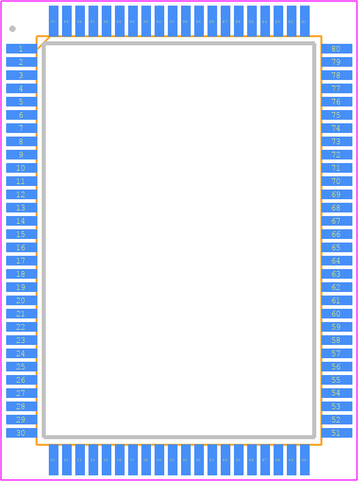 MT41LC256K32D4LG-10S - Micron PCB footprint - Quad Flat Packages - Quad Flat Packages - 100 pin tqfp