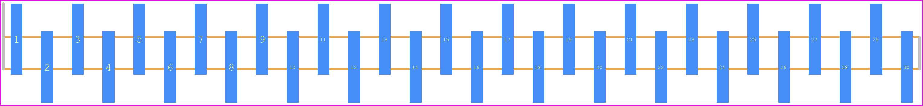 TSM-130-01-L-SV - SAMTEC PCB footprint - Header, Unshrouded - Single Row Staggered SMD Pin - Header, Unshrouded - Single Row Staggered SMD Pin - TSM-130-01-L-SV