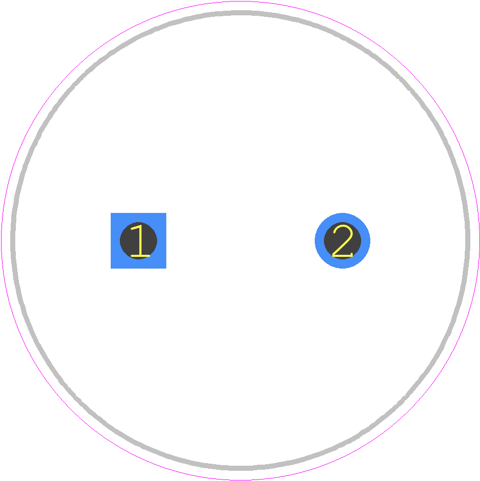 B43509B2397M060 - TDK PCB footprint - Capacitor, Polarized Radial Diameter - Capacitor, Polarized Radial Diameter - 25*25