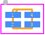 SIP32475DN-T1-GE4 - Vishay PCB footprint - Small Outline No-lead - Small Outline No-lead - μDFN-4L 1 mm x 1 mm Case Outline