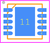 ADP7158ACPZ-2.5-R7 - Analog Devices PCB footprint - Small Outline No-lead - Small Outline No-lead - (CP-10-9)