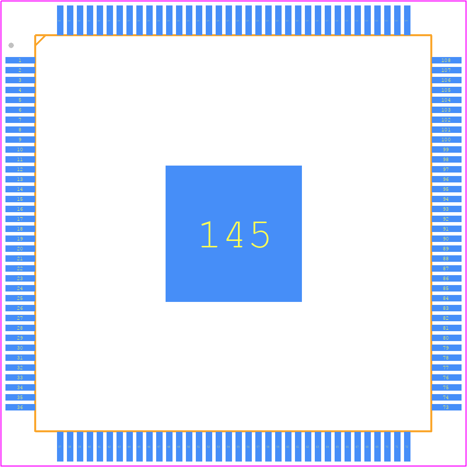 10CL006YE144C8G - Intel PCB footprint - Quad Flat Packages - Quad Flat Packages - 144-Pin Plastic Enhanced Quad Flat Pack (EQFP) - Wire Bond - A:1.65 - D2:6.7