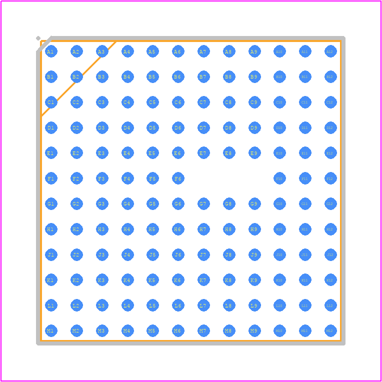 LTM4609IY - Analog Devices PCB footprint - BGA - BGA - BGA Package 141-Lead (15mm × 15mm × 3.42mm) (Reference LTC DWG # 05-08-1899 Rev B)