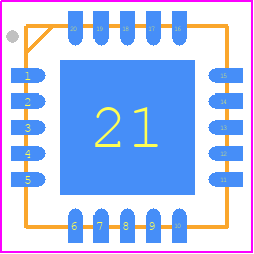 MCP48FEB28-E/MQ - Microchip PCB footprint - Quad Flat No-Lead - Quad Flat No-Lead - (MQ)20-Lead(QFN)