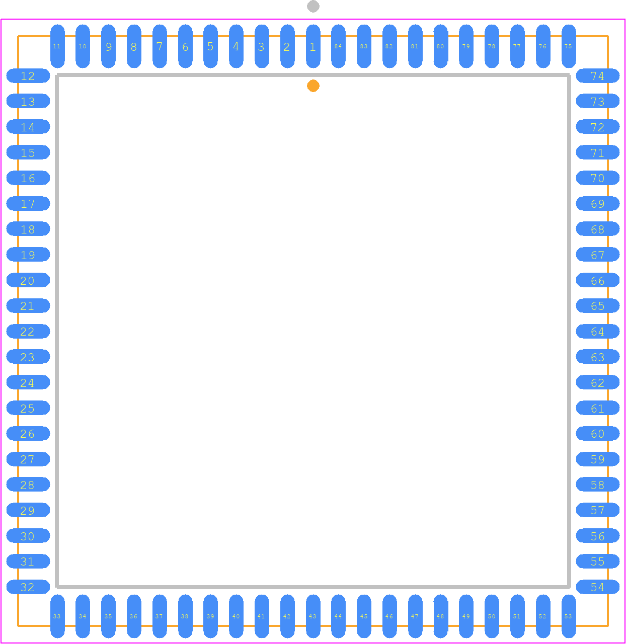 EPM7128ELC84-20 - Intel PCB footprint - Plastic Leaded Chip Carrier - Plastic Leaded Chip Carrier - 84 PIN PLCC