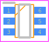 XC9280A75CYR-G - Torex PCB footprint - SOT23 (6-Pin) - SOT23 (6-Pin) - TSOT-26