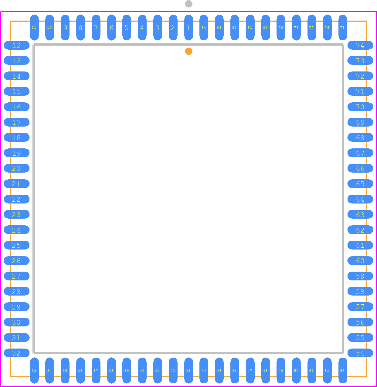 EPM7128SLC84-10N - Intel PCB footprint - Plastic Leaded Chip Carrier - Plastic Leaded Chip Carrier - 84-Pin Plastic J-Lead Chip Carrier (PLCC)—Wire Bond