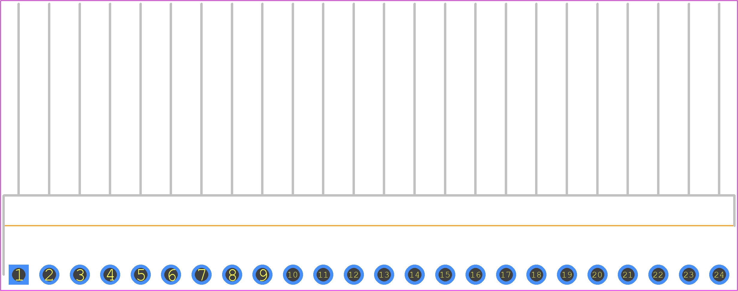 MTSW-124-12-T-S-236-RE - SAMTEC PCB footprint - Header, Unshrouded - Right Angle PTH Pin - Header, Unshrouded - Right Angle PTH Pin - MTSW-124-12-T-S-236-RE