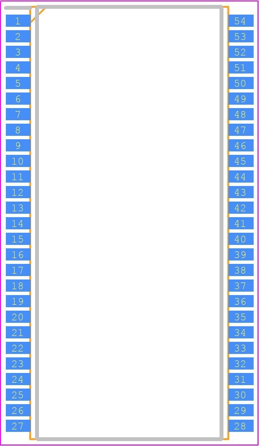 K4S561632H-TP600 - SAMSUNG PCB footprint - Small Outline Packages - Small Outline Packages - 54Pin TSOP