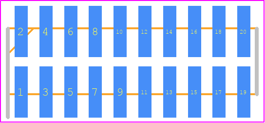 62102021021 - Würth Elektronik PCB footprint - Header, Unshrouded - Straight SMD Pin - Header, Unshrouded - Straight SMD Pin - 62102021021