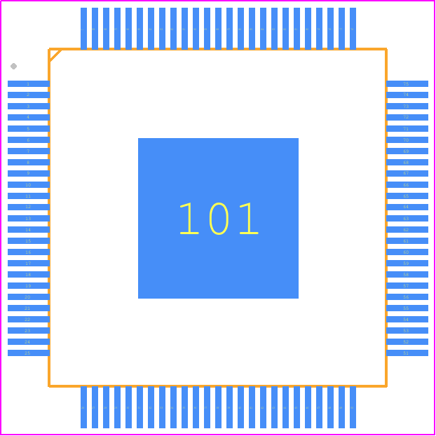 TC333LP32F200FAAKXUMA1 - Infineon PCB footprint - Quad Flat Packages - Quad Flat Packages - PG-TQFP-100