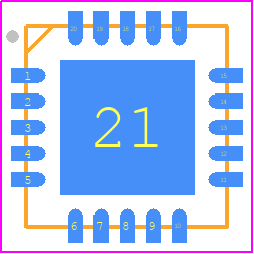 MCP48FVB08-E/MQ - Microchip PCB footprint - Quad Flat No-Lead - Quad Flat No-Lead - (MQ)20-Lead(QFN)