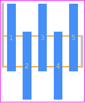 FTR-105-01-S-S - SAMTEC PCB footprint - Header, Unshrouded - Single Row Staggered SMD Pin - Header, Unshrouded - Single Row Staggered SMD Pin - FTR-105-01-S-S