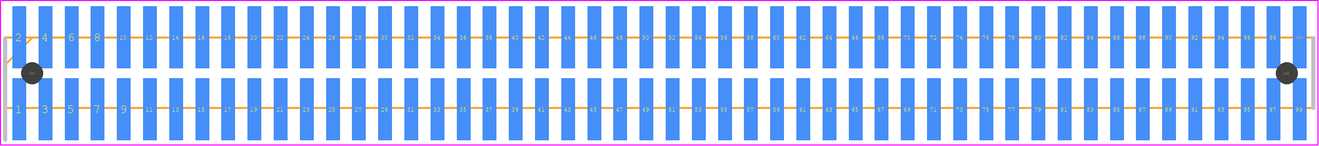 FW-50-05-G-D-530-120-A - SAMTEC PCB footprint - Header, Unshrouded - Straight SMD Pin - Header, Unshrouded - Straight SMD Pin - FW-50-05-G-D-530-120-A