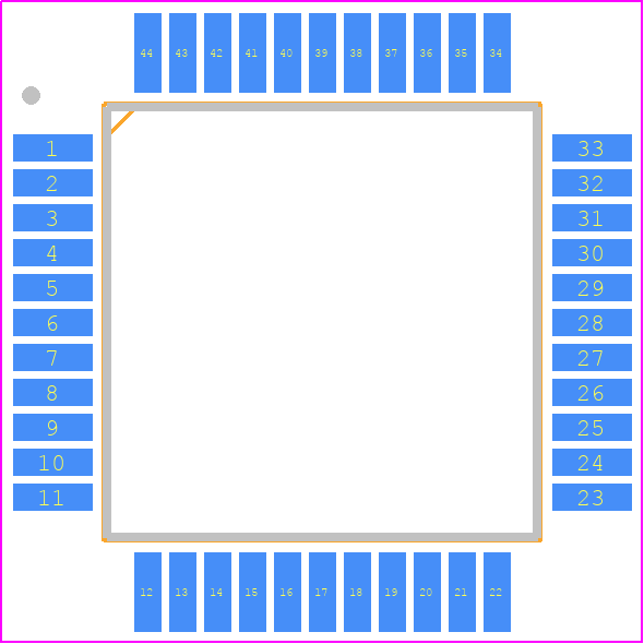 MPC82G516AF - Megawin PCB footprint - Quad Flat Packages - Quad Flat Packages - MPC82G516AF