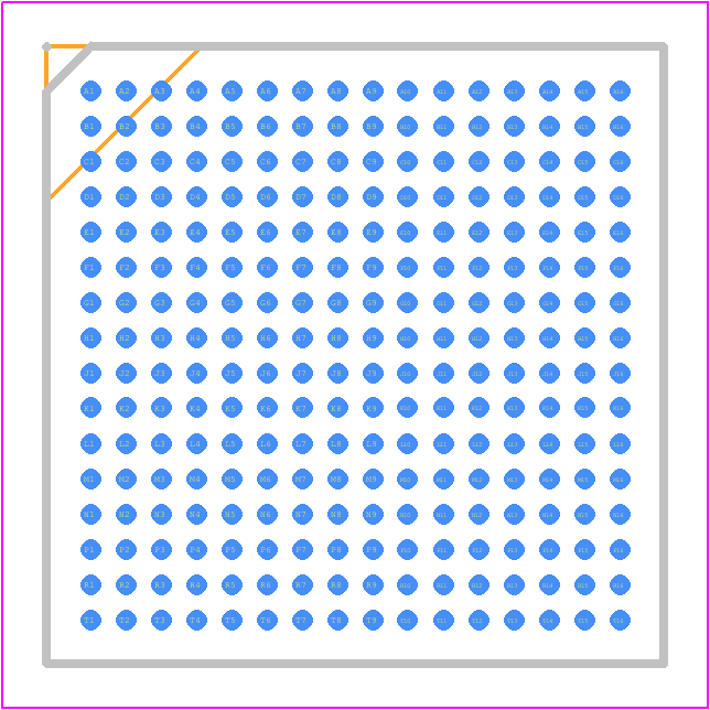 10CL010YU256A7G - Intel PCB footprint - BGA - BGA - 256-Pin Ultra FineLine Ball-Grid Array (UBGA) - Wire Bond - A:1.50