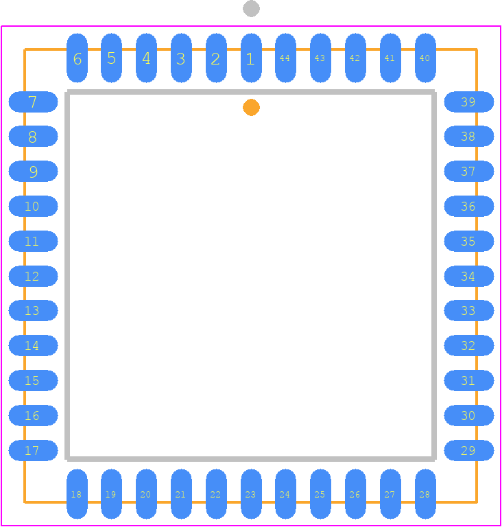 MAS3507D - TDK PCB footprint - Plastic Leaded Chip Carrier - Plastic Leaded Chip Carrier - MAS3507D
