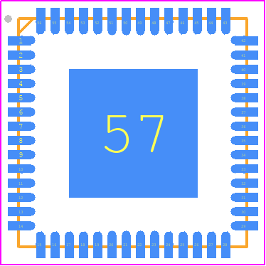 USB3500-ABZJ - SMSC PCB footprint - Quad Flat No-Lead - Quad Flat No-Lead - 56 Pin QFN Package Outline, 8 x 8 x 0.9 mm Body