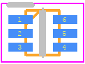 SSM6J214FE(TE85L,F - Toshiba PCB footprint - SOT23 (6-Pin) - SOT23 (6-Pin) - SSM6J214FE(TE85L,F-+-