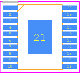 BQ24003PWPR - Texas Instruments PCB footprint - Small Outline Packages - Small Outline Packages - PWP (R-PDSO-G20) -+-+