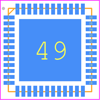 LMK04111SQ/NOPB - Texas Instruments PCB footprint - Quad Flat No-Lead - Quad Flat No-Lead - RHS0048A HEIGHT=0.8