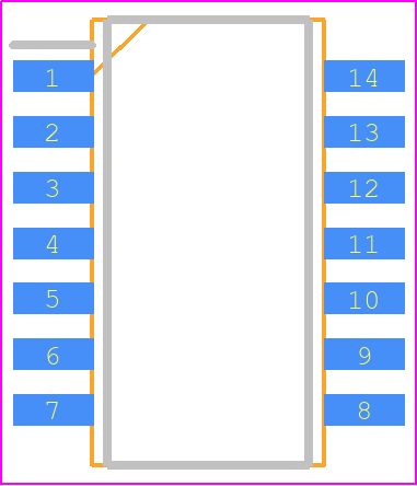 SN74AS32NS - Texas Instruments PCB footprint - Small Outline Packages - Small Outline Packages - NS (R-PDSO-G14)