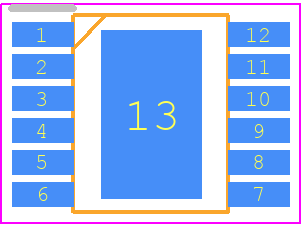 VN5025AJTR-E - STMicroelectronics PCB footprint - Small Outline Packages - Small Outline Packages - PowerSSO-12 height 1.62_2022