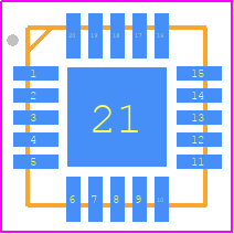 DAT-31R5-PP+ - Mini-Circuits PCB footprint - Quad Flat No-Lead - Quad Flat No-Lead - (DG983-1)