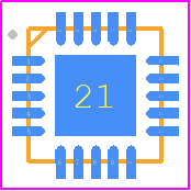 KTD2061EUAC - Kinetic Technologies PCB footprint - Quad Flat No-Lead - Quad Flat No-Lead - UQFN33-20 (3.00mm x 3.00mm x 0.55mm)