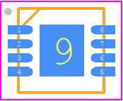 NCP81158DMNTXG - onsemi PCB footprint - Small Outline No-lead - Small Outline No-lead - DFN8 3X3 0.5P CASE 506BJ-01
