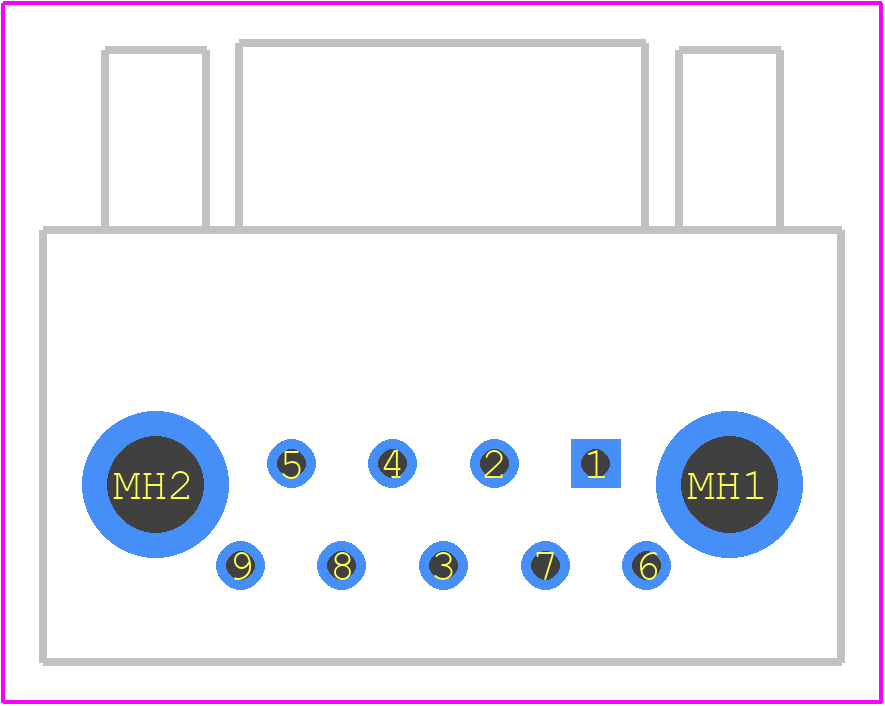 MWDM2L-9SCBRP-.140 - Glenair PCB footprint - Other - Other - MWDM2L-9SCBRP-.140-2