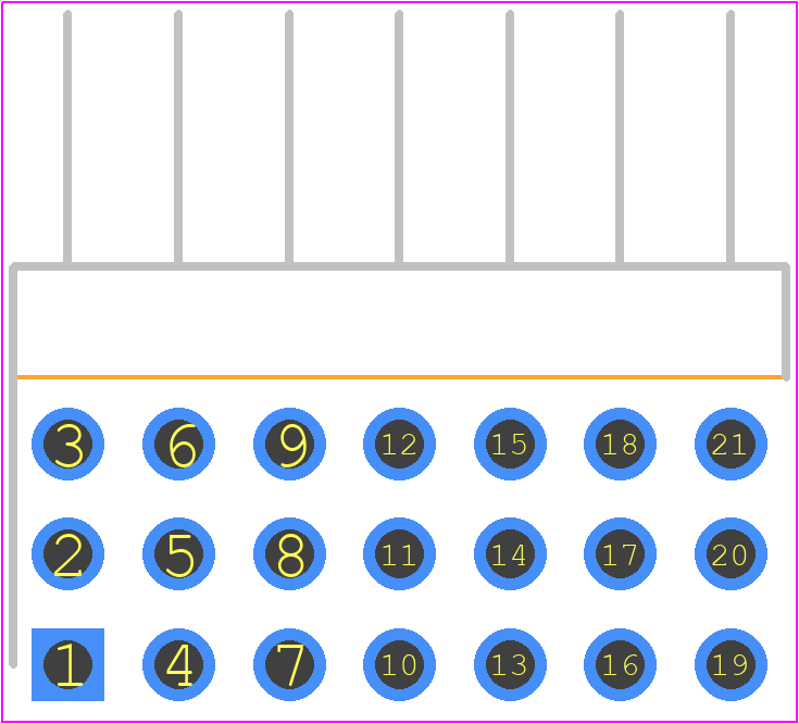 TSW-107-08-G-T-RA - SAMTEC PCB footprint - Header, Unshrouded - Right Angle PTH Pin - Header, Unshrouded - Right Angle PTH Pin - TSW-107-08-G-T-RA