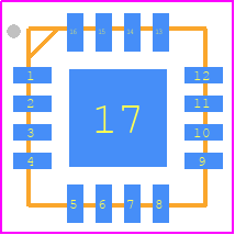 CCG1401_QFN16 - Renesas Electronics PCB footprint - Quad Flat No-Lead - Quad Flat No-Lead - CCG1401_QFN16*