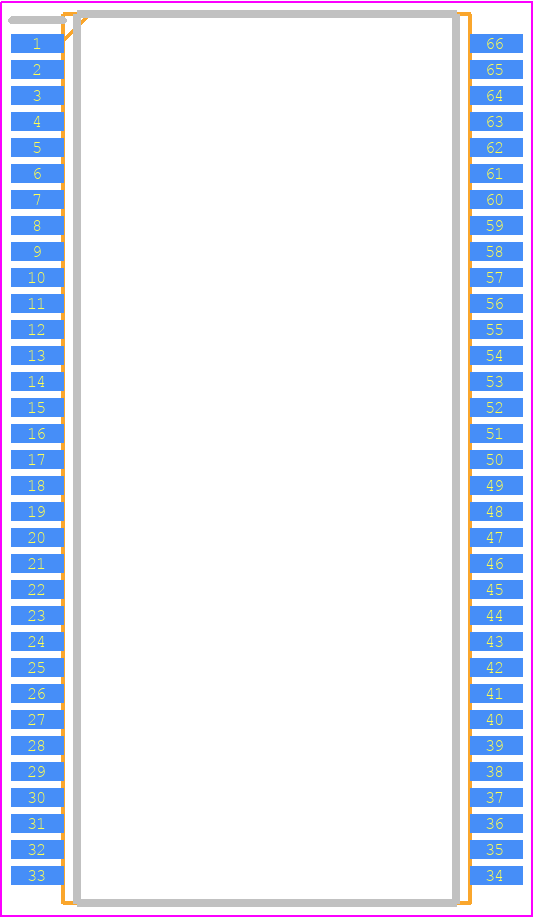 AS4C16M16D1A-5TIN - Alliance Memory PCB footprint - Small Outline Packages - Small Outline Packages - 66 Pin TSOPII