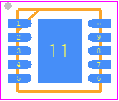 FUSB3301MPX - onsemi PCB footprint - Small Outline No-lead - Small Outline No-lead - WDFN10 3x3, 0.5P CASE 511DM ISSUE O