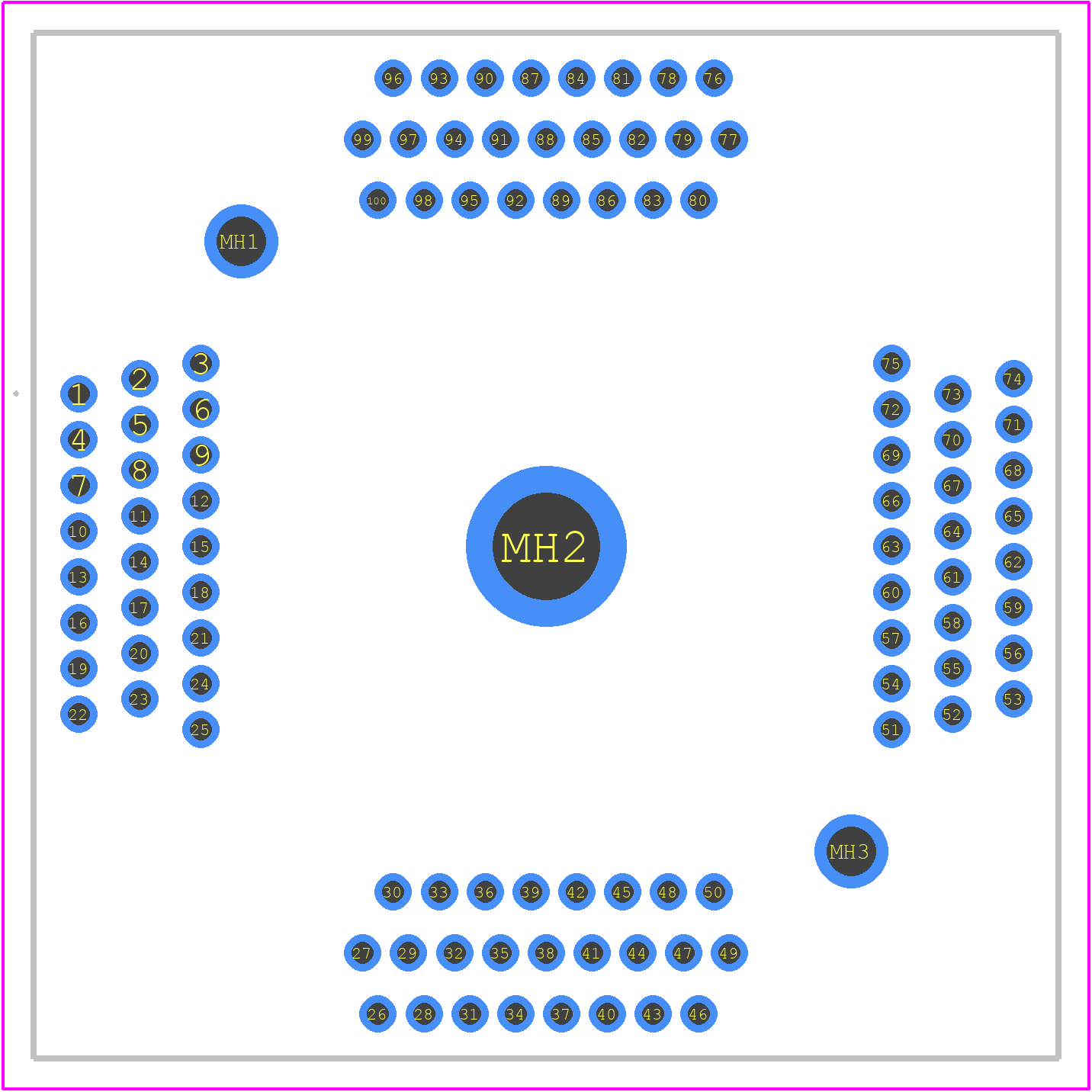 IC234-1004-023P - Yamaichi PCB footprint - Other - Other - IC234-1004-023P-4