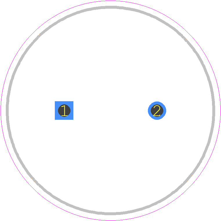 SCCV60B107SRB - Kyocera AVX PCB footprint - Capacitor, Polarized Radial Diameter - Capacitor, Polarized Radial Diameter - 18x60-