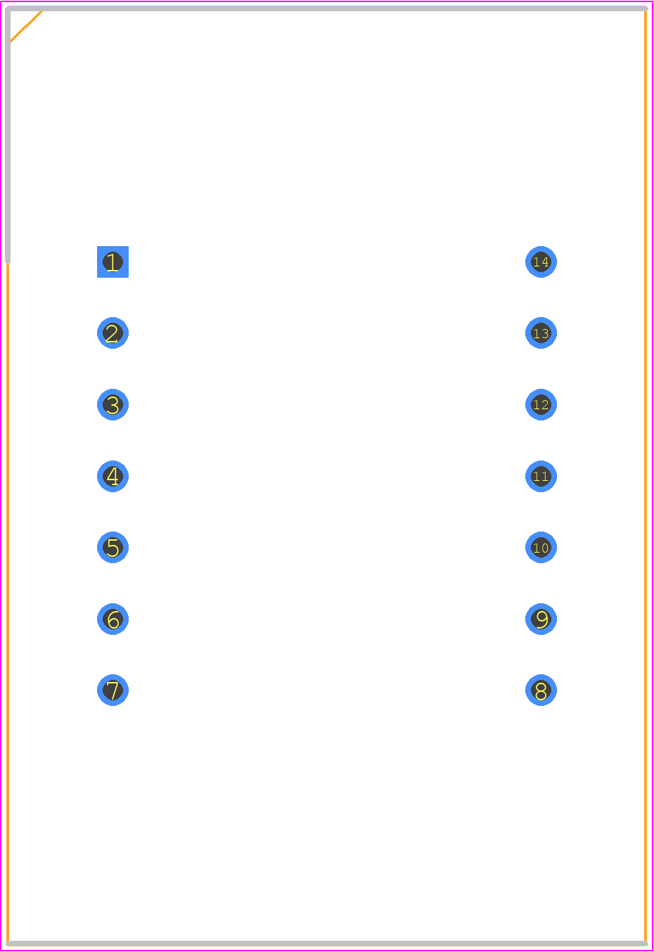 LDS-AA102RI - Lumex PCB footprint - Dual-In-Line Sockets - Dual-In-Line Sockets - 14-DIP (0.600", 15.24mm), 11 Leads