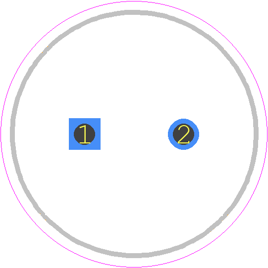 EEUFC1H821LE - Panasonic PCB footprint - Capacitor, Polarized Radial Diameter - Capacitor, Polarized Radial Diameter - 12.5 x 35