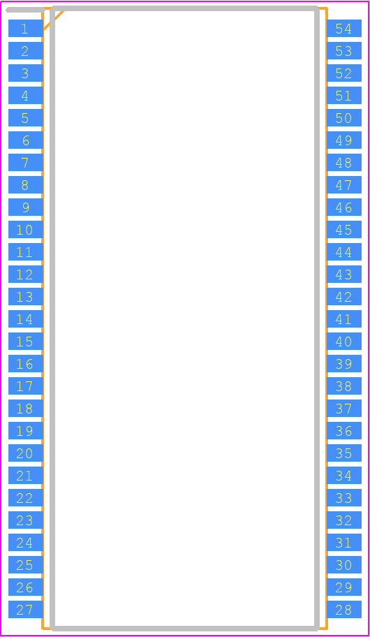 AS4C32M16SC-7TIN - Alliance Memory PCB footprint - Small Outline Packages - Small Outline Packages - TSOPII-54