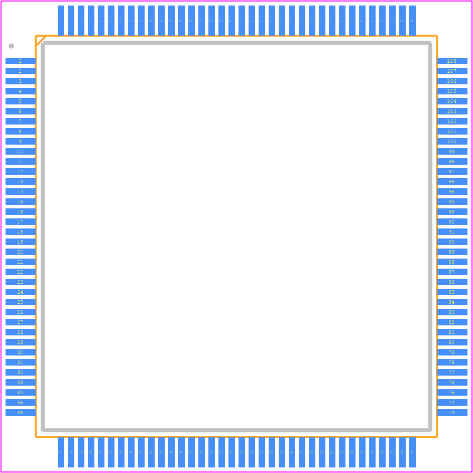 STM32U575ZGT6 - STMicroelectronics PCB footprint - Quad Flat Packages - Quad Flat Packages - LQFP144 - 144-pin, 20 x 20 mm