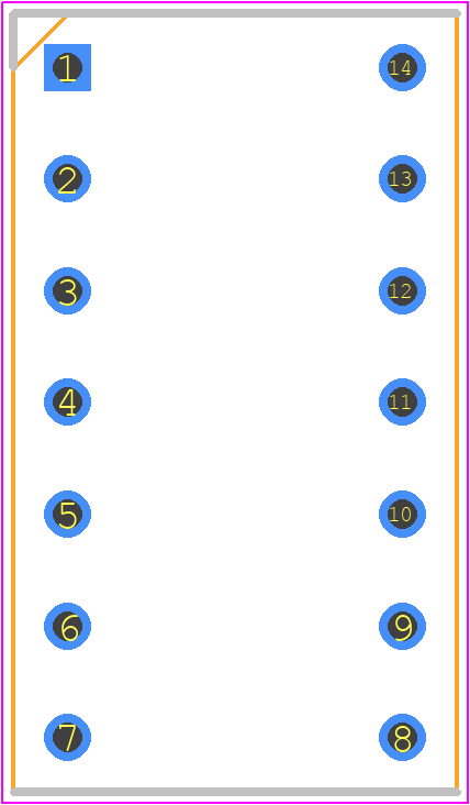 DIL14OG - Fischer Elektronik GmbH & Co. KG PCB footprint - Dual-In-Line Sockets - Dual-In-Line Sockets - DIL14OG