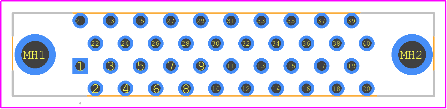 FX2C-40P-1.27DSAL(71) - Hirose PCB footprint - Other - Other - FX2C-40P-1.27DSAL(71)-1