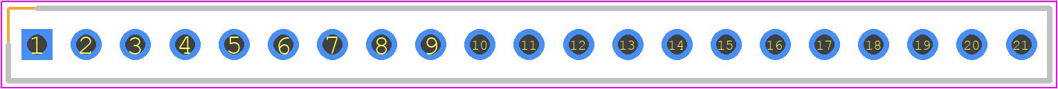 862-40-021-00-180000 - Mill-Max PCB footprint - Header, Vertical - Header, Vertical - 862-40-021-00-180000