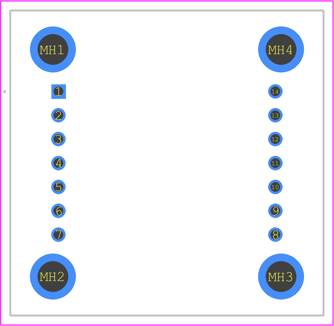 WLD3343 - Wavelength Electronics PCB footprint - Other - Other - 14 pin DIP
