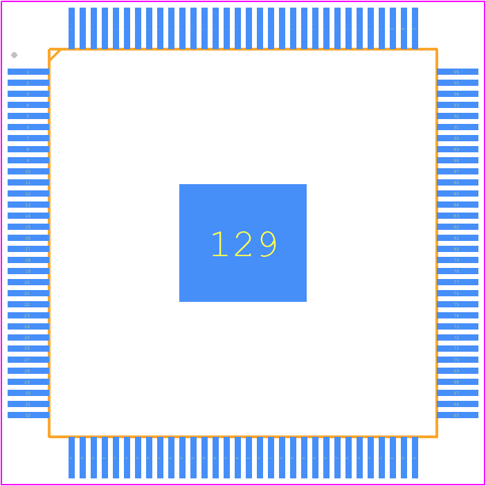 SII1127ACTU - Lattice Semiconductor PCB footprint - Quad Flat Packages - Quad Flat Packages - 128-pin TQFP package.
