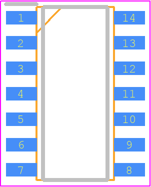 OPA3355UAG4 - Texas Instruments PCB footprint - Small Outline Packages - Small Outline Packages - D (-R-PDSO-G14)