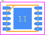 TIOL111DMWT - Texas Instruments PCB footprint - Small Outline No-lead - Small Outline No-lead - DMW0010A